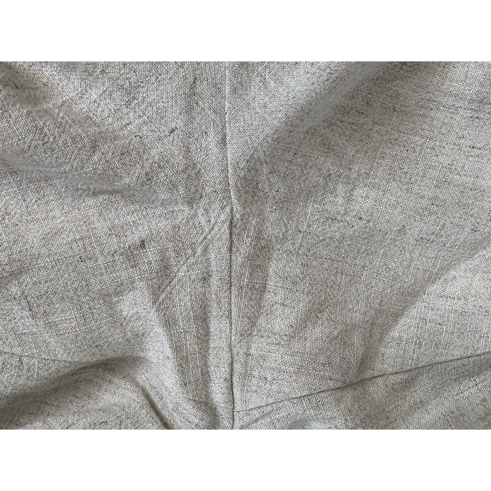 Linen Blend Pleated Pants Rope Belt Large Beige Natural Coastal Cottage Beach - Picture 16 of 16